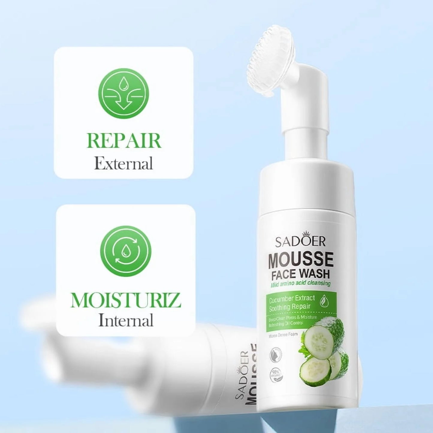 Cleansing Mousse Series SADOER Mild Amino Acid - Cucumber